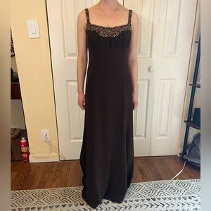 David Meister Chocolate color floor length gown XS/0